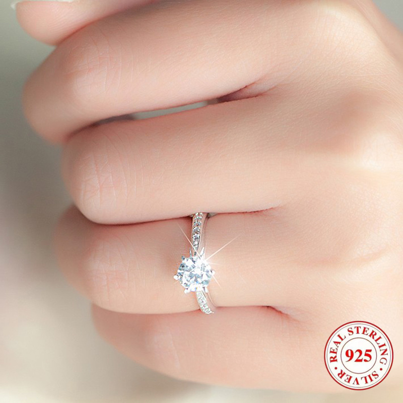 Women's 925 Sterling Silver Ring, Elegant Birthday Gift